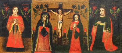 Saint Stephan; Crucifix with the Standing Virgin and John the Divine; Saint Varvara by Unbekannt Unbekannt